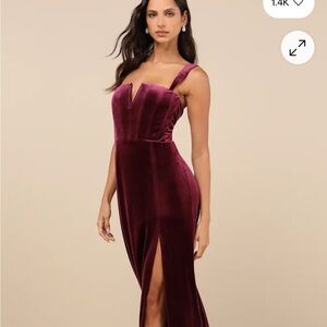 Lulu's Burgundy Velvet Dress